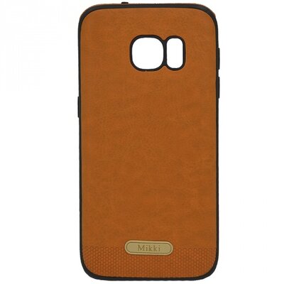 Hátlapvédő telefontok gumi / szilikon (ultravékony, közepesen ütésálló, bőrhatás) Barna [Samsung Galaxy S7 (SM-G930)]