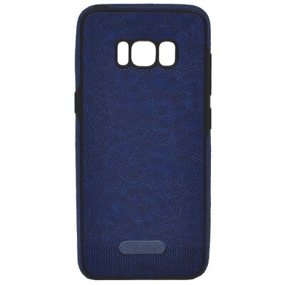 Hátlapvédő telefontok gumi / szilikon (ultravékony, közepesen ütésálló, bőrhatás) Kék [Samsung Galaxy S8 (SM-G950)]