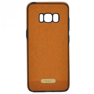 Hátlapvédő telefontok gumi / szilikon (ultravékony, közepesen ütésálló, bőrhatás) Barna [Samsung Galaxy S8 (SM-G950)]