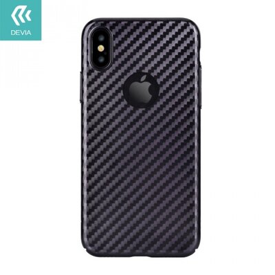 Devia B0913 DEVIA műanyag hátlapvédő telefontok (karbon minta) fekete [Apple iPhone X 5.8]