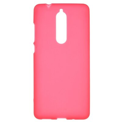 Hátlapvédő telefontok gumi / szilikon (matt, fényes keret) Piros [Nokia 5.1]