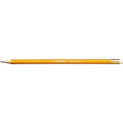 Grafitceruza radírral, HB, hatszögletű, sárga ceruzatest, STABILO "Schwano", (12 db)