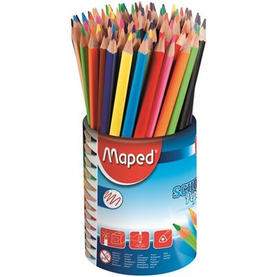 Színes ceruza készlet, háromszögletű, ceruzatartó, MAPED "Color'Peps ", (72 db)
