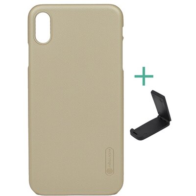 Nillkin Super Frosted műanyag hátlapvédő telefontok (gumírozott, érdes felület) Arany [Apple iPhone XS Max 6.5]