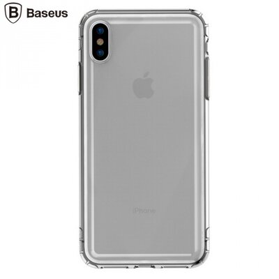 Baseus ARAPIPH65-SF01 BASEUS SAFETY AIRBAG hátlapvédő telefontok gumi / szilikon (közepesen ütésálló, légpárnás sarok, átlátszó hátlap) Fekete [Apple iPhone XS Max 6.5]