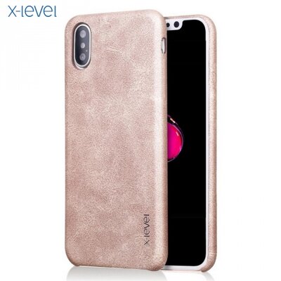 X-LEVEL műanyag hátlapvédő telefontok (bőr hátlap) Arany [Apple iPhone XS Max 6.5]
