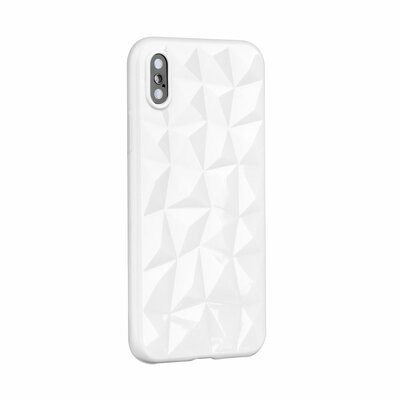 Forcell Prism 3D prizma mintás szilikon hátlapvédő telefontok - iPhone XR ( 6,1" ), fehér