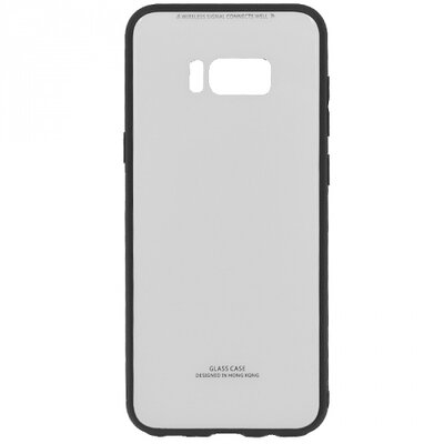 Műanyag hátlapvédő telefontok (közepesen ütésálló, üveg hátlap) Fehér [Samsung Galaxy S8+ Plus (SM-G955)]