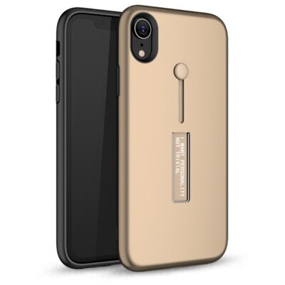Műanyag hátlapvédő telefontok (gumírozott, ujjra húzható szilikon) Arany [Apple iPhone XR 6.1]