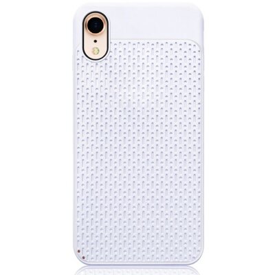 Hátlapvédő telefontok gumi / szilikon (műanyag hátlap, lyukacsos minta) Fehér [Apple iPhone XR 6.1]