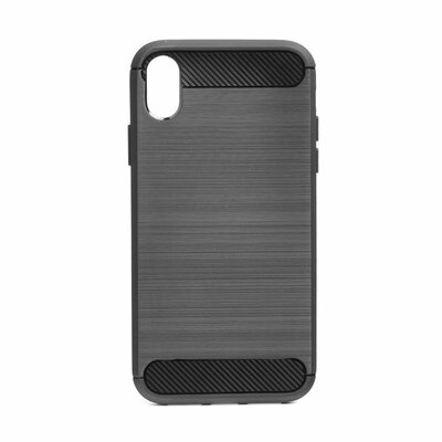 Forcell Carbon szilikon hátlapvédő telefontok, karbon mintás - iPhone XR ( 6,1" ), fekete