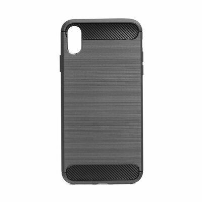 Forcell Carbon szilikon hátlapvédő telefontok, karbon mintás - iPhone XS Max ( 6,5" ), Fekete