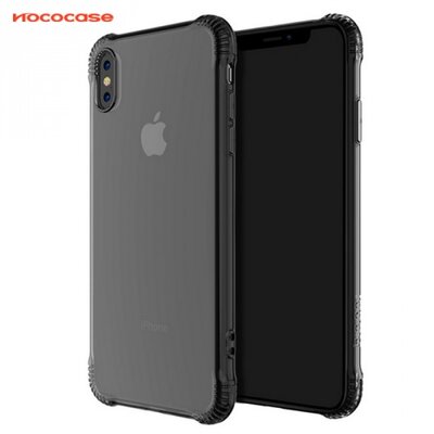 HOCO ARMOR hátlapvédő telefontok gumi / szilikon (közepesen ütésálló, légpárnás sarok, átlátszó hátlap) Fekete [Apple iPhone XS Max 6.5]