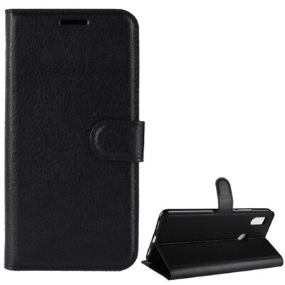 Telefontok álló, bőr hatású (flip, oldalra nyíló, asztali tartó funkció) Fekete [Xiaomi Mi Max 3]