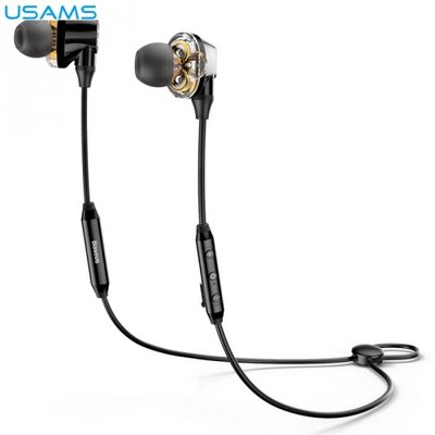 Usams NGS10-01 USAMS ENCOK S10 BLUETOOTH fülhallgató SZTEREO (nyakba akasztható, mikrofon, dinamikus hangzás, SPORT), fekete