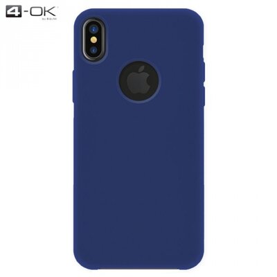 Blautel SCIXPA 4-OK SILK műanyag hátlapvédő telefontok (gumírozott, logo kivágás) SötétKék [Apple iPhone XS Max 6.5]
