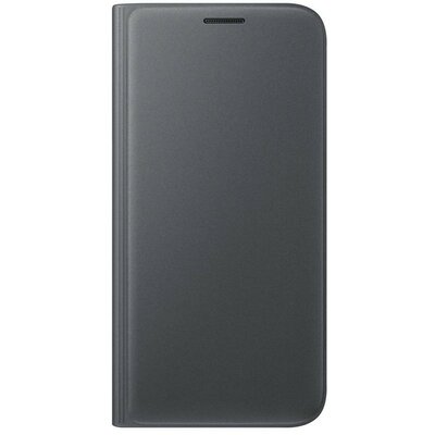 Galaxy S7 bőr book cover oldalra nyíló flip gyári telefontok, Fekete