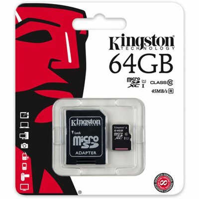Kingston 64GB G2 UHS-I microSDHC memóriakártya,C10