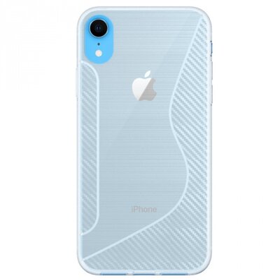 Hátlapvédő telefontok gumi / szilikon (S-line, karbonminta) Átlátszó [Apple iPhone XR 6.1]