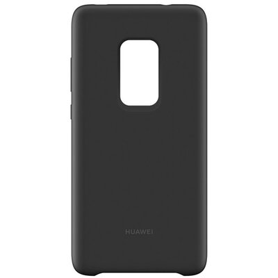 Huawei 51992615 hátlapvédő telefontok gumi / szilikon (beépített fémlemez, gumírozott) Fekete [Huawei Mate 20]