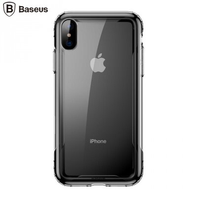 BASEUS műanyag hátlapvédő telefontok (szilikon keret, közepesen ütésálló, légpárnás sarok) Fekete [Apple iPhone XS Max 6.5]