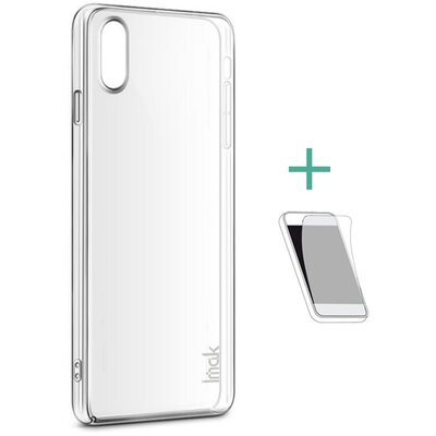 IMAK műanyag hátlapvédő telefontok (közepesen ütésálló + kijelzővédő fólia) Átlátszó [Apple iPhone XS Max 6.5]