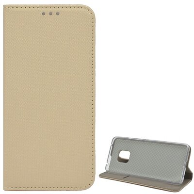 Telefontok álló, bőr hatású (flip, oldalra nyíló, asztali tartó funkció, rombuszminta) Arany [Huawei Mate 20 Pro]