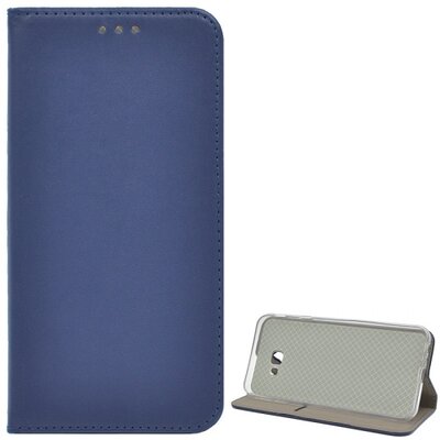 Telefontok álló, bőr hatású (flip, oldalra nyíló, asztali tartó funkció) SötétKék [Samsung Galaxy J4+ Plus (J415F)]