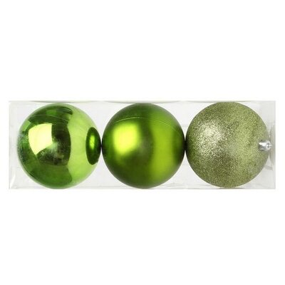 Karácsonyi díszgömb Christmas Planet 5276 10 cm (3 uds) Műanyag Zöld