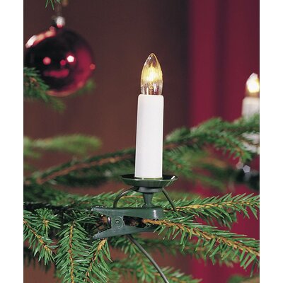 Beltéri karácsonyfa fényfüzér 230V, 16 gyertya izzó, melegfehér, 9,1 m, Konstsmide 2010-000