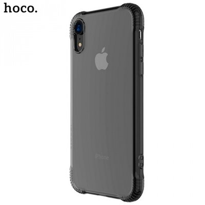 HOCO ARMOR hátlapvédő telefontok gumi / szilikon (közepesen ütésálló, légpárnás sarok, átlátszó hátlap) Fekete [Apple iPhone XR 6.1]