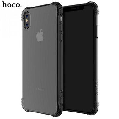 HOCO ARMOR hátlapvédő telefontok gumi / szilikon (közepesen ütésálló, légpárnás sarok, átlátszó hátlap) Fekete [Apple iPhone X 5.8, Apple iPhone XS 5.8]