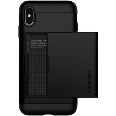 Spigen Slim Armor CS szilikon hátlapvédő telefontok, iPhone XS Max, Fekete
