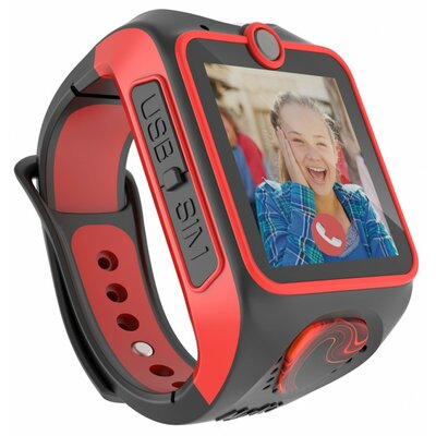 MyKi Junior 3G nyomkövető gyerekóra, okosóra, kétirányú videóhívással, piros-fekete