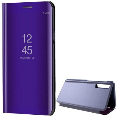 Telefontok álló (flip, oldalra nyíló, asztali tartó funkció, tükrös felület, Mirror View Cover) Lila [Samsung Galaxy A7 (2018) SM-A750F]