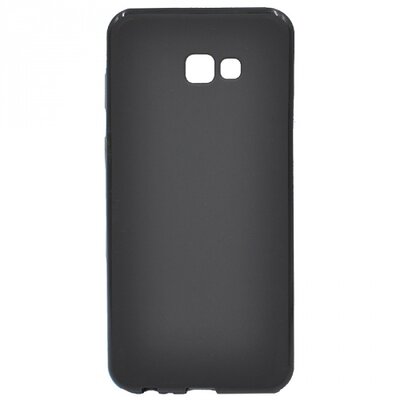 Hátlapvédő telefontok gumi / szilikon (matt, fényes keret) Fekete [Samsung Galaxy J4+ Plus (J415F)]