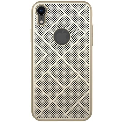 Nillkin Air műanyag hátlapvédő telefontok (gumírozott, lyukacsos, logo kivágás) Arany [Apple iPhone XR 6.1]