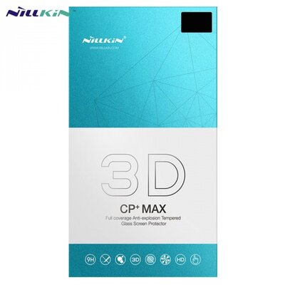 NILLKIN CP+MAX Kijelzővédő üvegfólia (3D, full glue, íves, teljes felületén tapad, 0.33mm, 9H), Fekete [Huawei Mate 20 Pro]