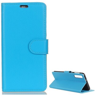 Telefontok álló, bőr hatású (flip, oldalra nyíló, asztali tartó funkció) Kék [Samsung Galaxy A7 (2018) SM-A750F]