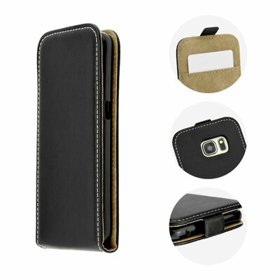 Slim Flexi Fresh álló flipes telefontok (mágneses flip zár, bőr hatású anyag, szilikon belső keret), fekete - Huawei Nova 3