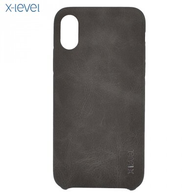 X-LEVEL műanyag hátlapvédő telefontok (bőr hátlap) Barna [Apple iPhone X 5.8, Apple iPhone XS 5.8]