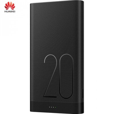 Huawei AP02Q Hordozható vésztöltő, powerbank (belső 20000mAh Li-Ion akkumulátor, 5V/2000mAh, LED kijelző, microUSB kábel, gyorstöltés támogatás), Fekete [Univerzális]