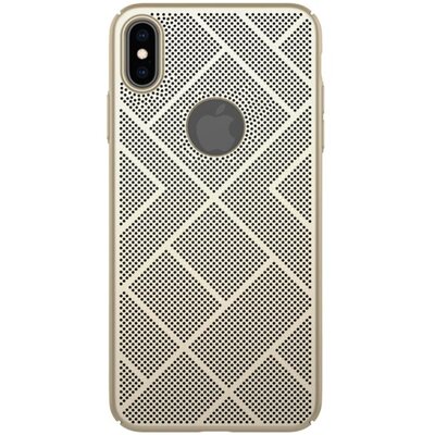 Nillkin Air műanyag hátlapvédő telefontok (gumírozott, lyukacsos, logo kivágás) Arany [Apple iPhone XS Max 6.5]