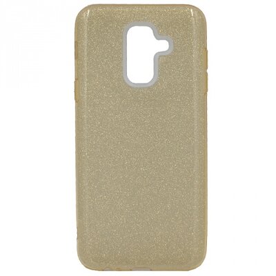 Hátlapvédő telefontok gumi / szilikon (műanyag belső, csillogó hátlap) Arany [Samsung Galaxy A6+ (2018) SM-A605F]