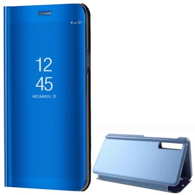 Telefontok álló (flip, oldalra nyíló, asztali tartó funkció, tükrös felület, Mirror View Cover) Kék [Samsung Galaxy A7 (2018) SM-A750F]