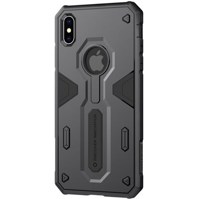 Nillkin DefenderII. hátlapvédő telefontok gumi / szilikon (műanyag belső, közepesen ütésálló, logo kivágás) Fekete [Apple iPhone XS Max 6.5]