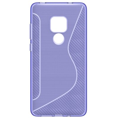 Hátlapvédő telefontok gumi / szilikon (S-line, karbonminta) Lila [Huawei Mate 20]