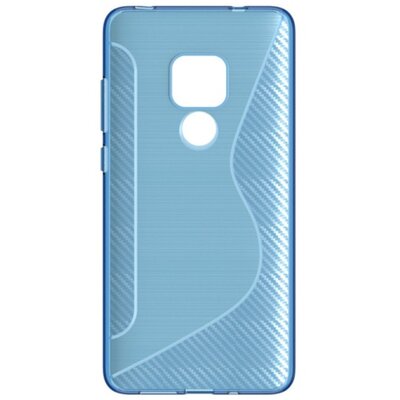 Hátlapvédő telefontok gumi / szilikon (S-line, karbonminta) Kék [Huawei Mate 20]