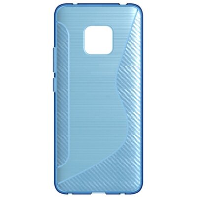 Hátlapvédő telefontok gumi / szilikon (S-line, karbonminta) Kék [Huawei Mate 20 Pro]