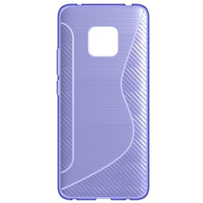 Hátlapvédő telefontok gumi / szilikon (S-line, karbonminta) Lila [Huawei Mate 20 Pro]